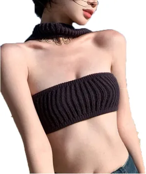 Zip up Jackets for Women Knitted Hollow Short Camisole Summer Girls Turtleneck Camisole Cropped Top